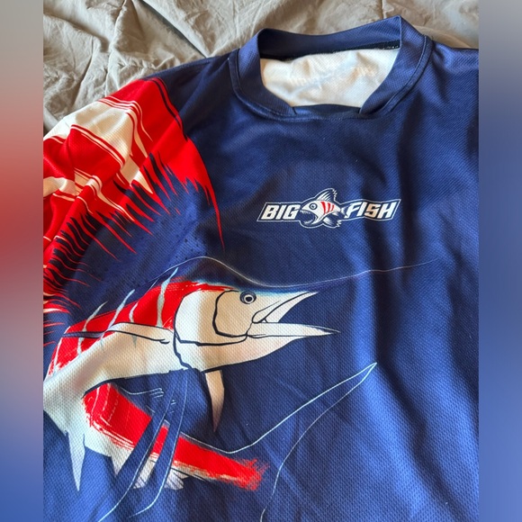 Men’s Big Fish American Pride Sailfish Navy Swimshirt Size:XXL - Picture 3 of 6